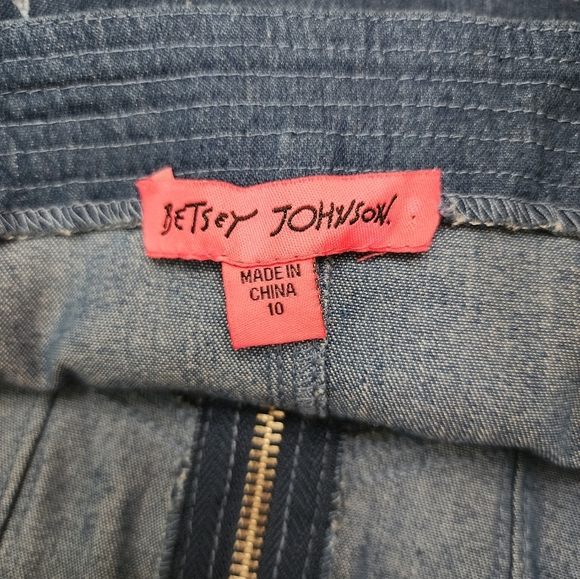 Betsey Johnson Blue Denim Zip-Front Dress Size 10 - Picture 4 of 7